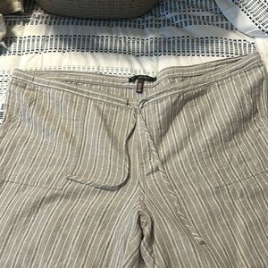 Stripes Victoria secret linen pants gray and blue size 14